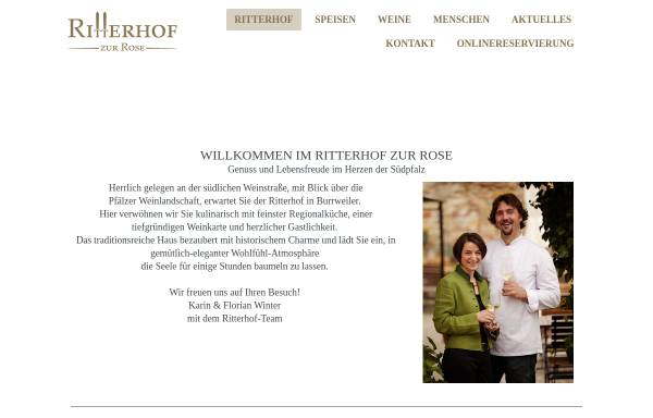 Vorschau von www.ritterhofzurrose.de, Ritterhof zur Rose