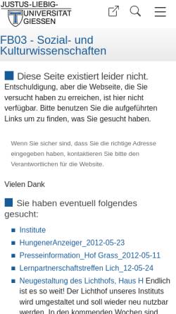 Vorschau der mobilen Webseite www.uni-giessen.de, Hofmann, Christiane