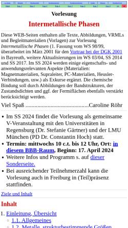 Vorschau der mobilen Webseite ruby.chemie.uni-freiburg.de, Intermetallische Phasen