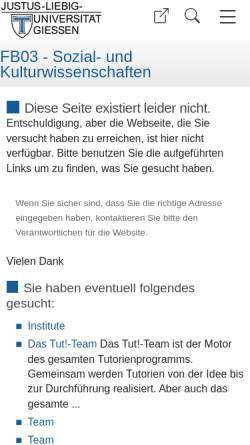 Vorschau der mobilen Webseite www.uni-giessen.de, Waniek, Dorothea