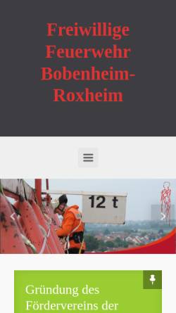 Vorschau der mobilen Webseite feuerwehr-bobenheim-roxheim.de, Freiwillige Feuerwehr Bobenheim-Roxheim