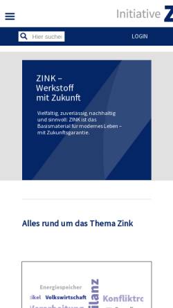 Vorschau der mobilen Webseite www.zink.de, Zink: Pures Leben