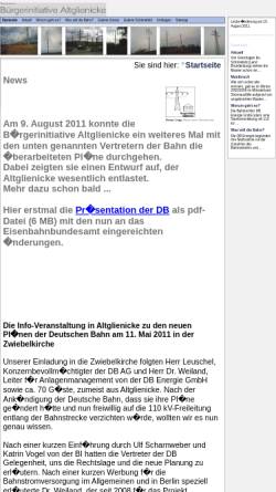 Vorschau der mobilen Webseite www.buergerinitiative-altglienicke.de, Bürgerinitiative Altglienicke