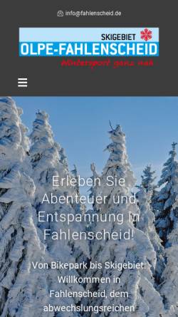 Vorschau der mobilen Webseite www.fahlenscheid.de, Skigebiet Fahlenscheid