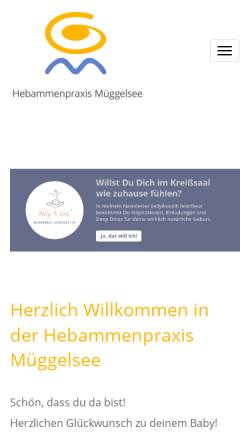 Vorschau der mobilen Webseite hebammenpraxis-mueggelsee.de, Geburtshaus Müggelsee