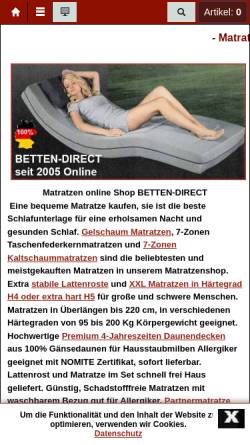 Vorschau der mobilen Webseite www.betten-direct.de, Betten-Direct, Maria Christoforou