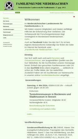 Vorschau der mobilen Webseite familienkunde-niedersachsen.de, Niedersächsischer Landesverein für Familienkunde e. V. (gegr. 1913)