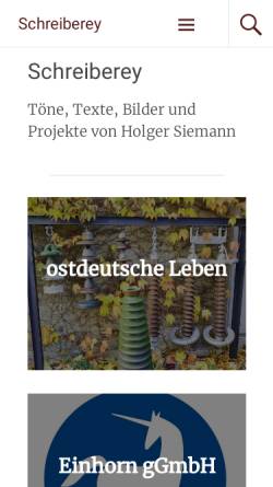 Vorschau der mobilen Webseite www.schreiberey.de, Schreiberey von Holger Siemann