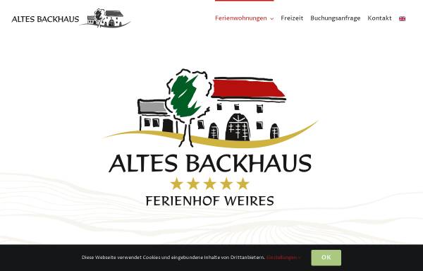 Vorschau von www.backhaus-in-der-eifel.de, Hofanlage Familie Weires