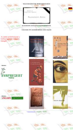 Vorschau der mobilen Webseite www.anna.klessmann.com, Anna Klessmann, Bücher in ungarischer Sprache.