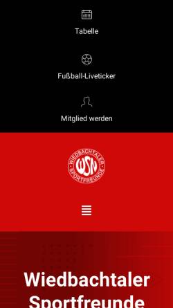 Vorschau der mobilen Webseite www.wiedbachtaler-sportfreunde.de, Wiedbachtaler Sportfreunde Neitersen