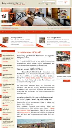 Vorschau der mobilen Webseite www.romantische-betten.de, IRON-ART,Jan Bartoš
