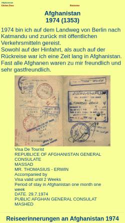 Vorschau der mobilen Webseite www.thomasius.de, Reiseerinnerungen an Afghanistan 1974 [Erwin Thomasius]