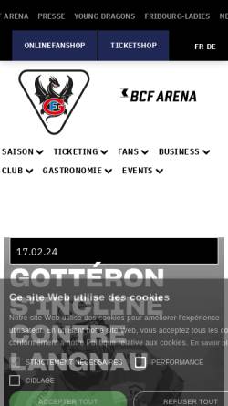 Vorschau der mobilen Webseite www.gotteron.ch, Fribourg-Gotteron