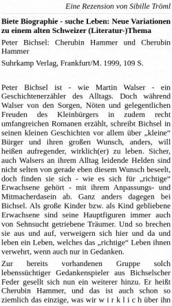 Vorschau der mobilen Webseite www.luise-berlin.de, Peter Bichsel: Cherubin Hammer und Cherubin Hammer