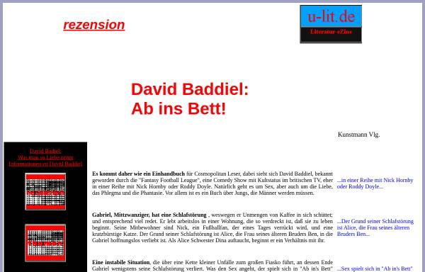 Vorschau von www.u-lit.de, David Baddiel: Ab ins Bett