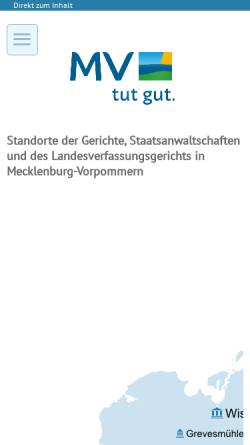 Vorschau der mobilen Webseite www.mv-justiz.de, Gerichte und Staatsanwaltschaften
