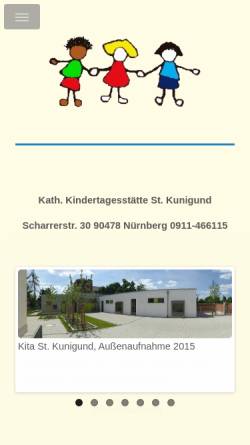 Vorschau der mobilen Webseite www.kindergarten-stkunigund.de, Katholischer Kindergarten St.Kunigund