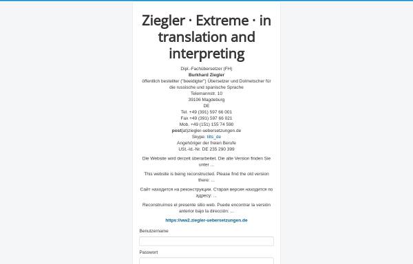 Vorschau von www.ziegler-uebersetzungen.de, Burkhard Ziegler