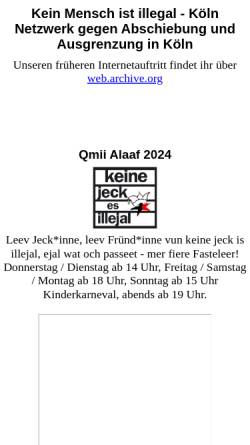 Vorschau der mobilen Webseite www.kmii-koeln.de, Kein Mensch ist illegal