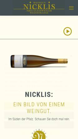 Vorschau der mobilen Webseite www.weingut-nicklis.de, Weingut Nicklis
