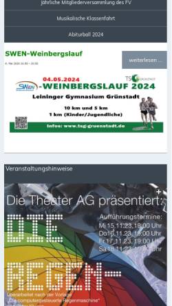 Vorschau der mobilen Webseite leiningergymnasium.de, Leininger Gymnasium