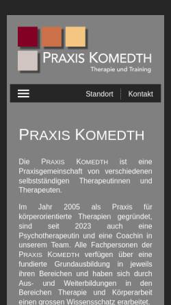 Vorschau der mobilen Webseite www.komedth.ch, KOMEDTH – Praxis für komplementärmedizinische Therapien