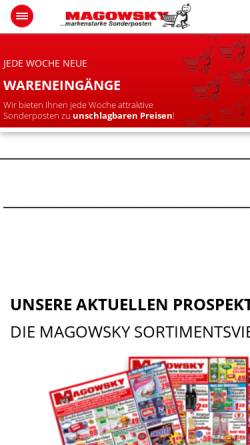Vorschau der mobilen Webseite www.magowsky.de, Magowsky Warenhandels GmbH