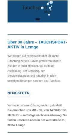 Vorschau der mobilen Webseite tauchsport-aktiv.de, Tauchsport Aktiv, Inh. Dieter Neumann