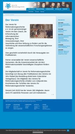 Vorschau der mobilen Webseite www.reformationsgeschichte.de, Verein für Reformationsgeschichte