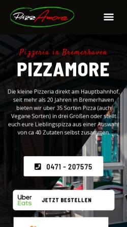 Vorschau der mobilen Webseite pizzamore.de, PizzAmore