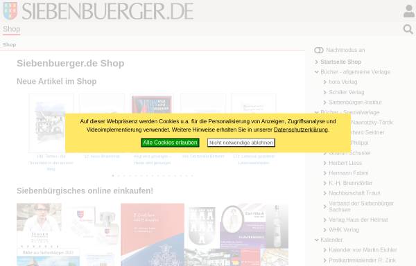 Vorschau von www.siebenbuerger.de, Siebenbuerger.de-Shop-Portal
