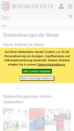 Vorschau der mobilen Webseite www.siebenbuerger.de, Siebenbuerger.de-Shop-Portal
