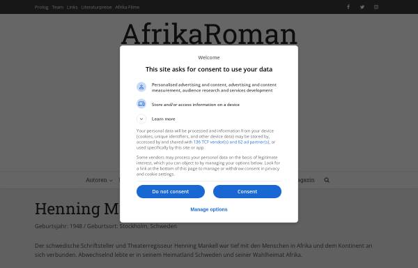 Vorschau von www.afrikaroman.de, Henning Mankell auf AfrikaRoman