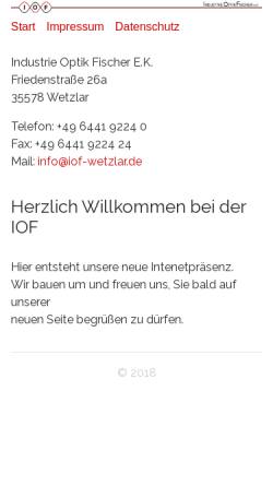 Vorschau der mobilen Webseite www.iof-wetzlar.de, IndustrieOptikFischer e.K.