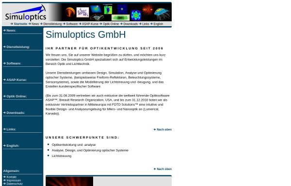 Vorschau von www.simuloptics.de, Simuloptics GmbH