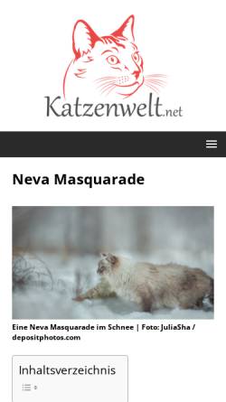 Vorschau der mobilen Webseite www.neva-masquarade-katzen.de, Neva Masquarade
