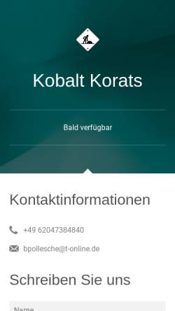 Vorschau der mobilen Webseite www.korats.de, Kobalt Korat Katzen