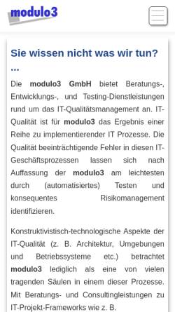 Vorschau der mobilen Webseite www.modulo3.de, modulo3 homepage