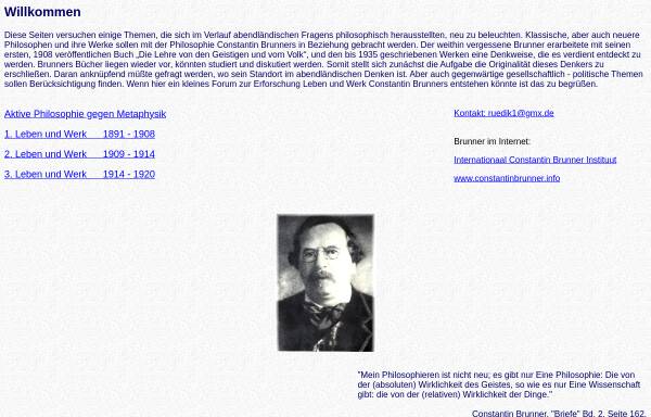Vorschau von www.philosophie-constantin-brunner.de, Aktive Philosophie gegen Metaphysik