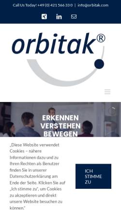 Vorschau der mobilen Webseite www.orbitak.com, Orbitak GmbH