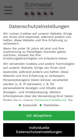 Vorschau der mobilen Webseite www.schmiedel-gmbh.de, Schmiedel Maschinen- und Fahrzeugbau GmbH