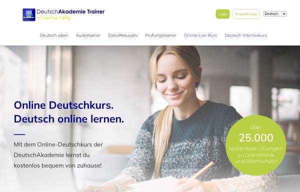 Vorschau von www.deutschakademie.de, Online-Deutschkurs der DeutschAkademie