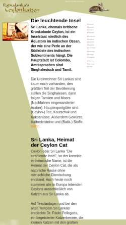 Vorschau der mobilen Webseite www.ceylonkatze.de, Of RatnaLanka