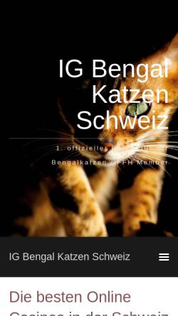 Vorschau der mobilen Webseite www.igbengal.ch, Interessen Gemeinschaft Bengal Katzen Schweiz