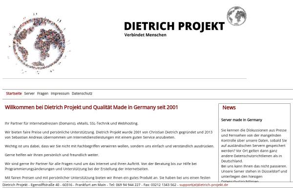 Vorschau von www.dietrichprojekt.de, Dietrich Projekt