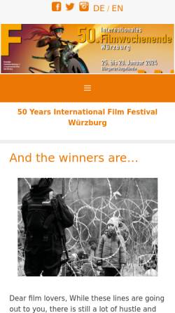 Vorschau der mobilen Webseite www.filmwochenende.de, Filminitiative Würzburg e.V.