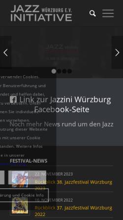 Vorschau der mobilen Webseite jazzini-wuerzburg.de, Jazzinitiative Würzburg e.V.