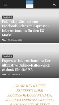 Vorschau der mobilen Webseite www.espresso-kaffee-blog.de, Espresso-kaffee-blog.de