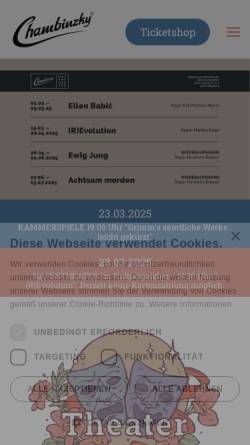 Vorschau der mobilen Webseite www.chambinzky.com, Theater Chambinzky e.V.